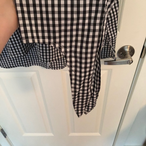 Vince Camuto Gingham Tie Sleeve Blouse - Picture 7 of 7
